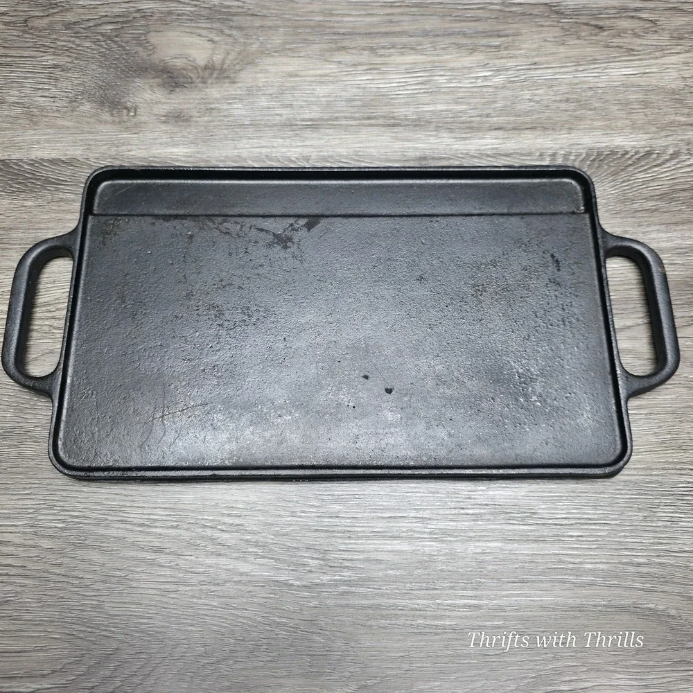 Corona Cast Iron Reversible Griddle 189 Black 12.75x7.75 Outdoor Grill Pan